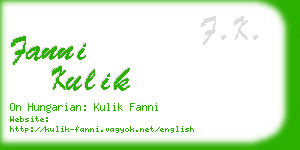 fanni kulik business card